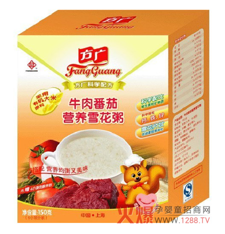 方廣牛肉番茄營養(yǎng)雪花粥 獨特雪花造型安全健康