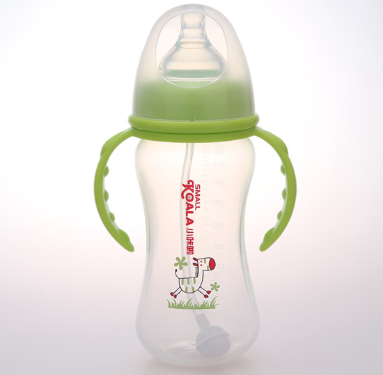 小咔啦寬口徑嬰兒奶瓶300ml綠色