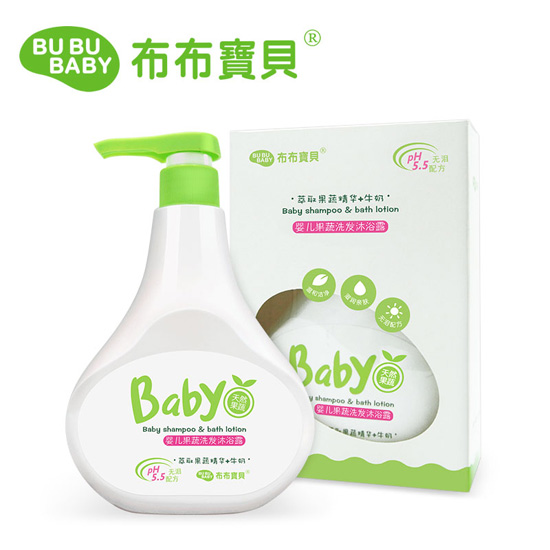 布布寶貝嬰兒果蔬洗發(fā)沐浴露500ml（內(nèi)含PH試紙）
