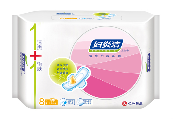  仁和藥業(yè)婦炎潔全程護理-日用棉柔8片