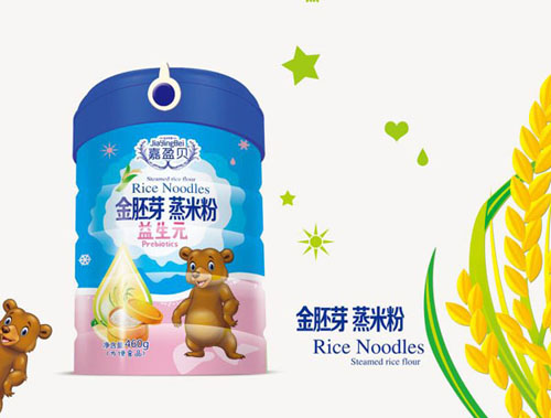   嘉盈貝益生元金胚芽蒸米粉
