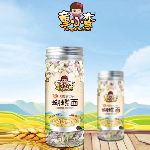  童小蠻七彩混裝均衡營養(yǎng)蝴蝶面-罐裝