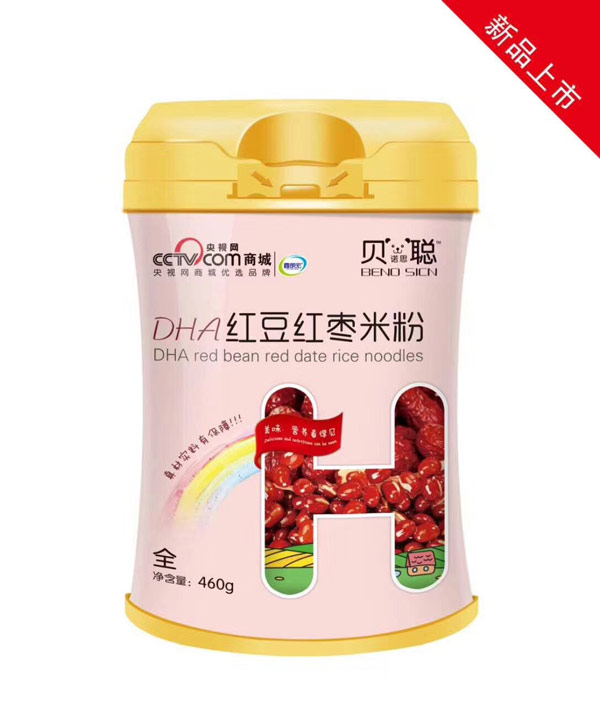  貝諾思聰DHA紅豆紅棗米粉罐裝