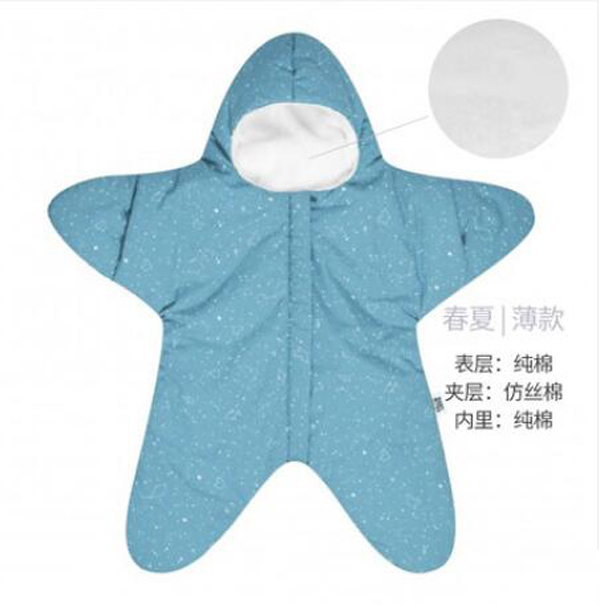西班牙baby bites 嬰兒小海星睡袋 藍(lán)綠色春夏薄款.jpg