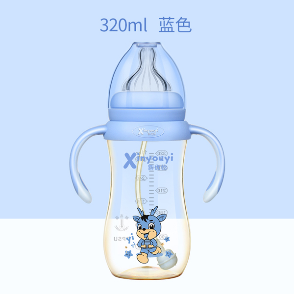    新優(yōu)怡雙色PPSU奶瓶320ml 藍(lán)色