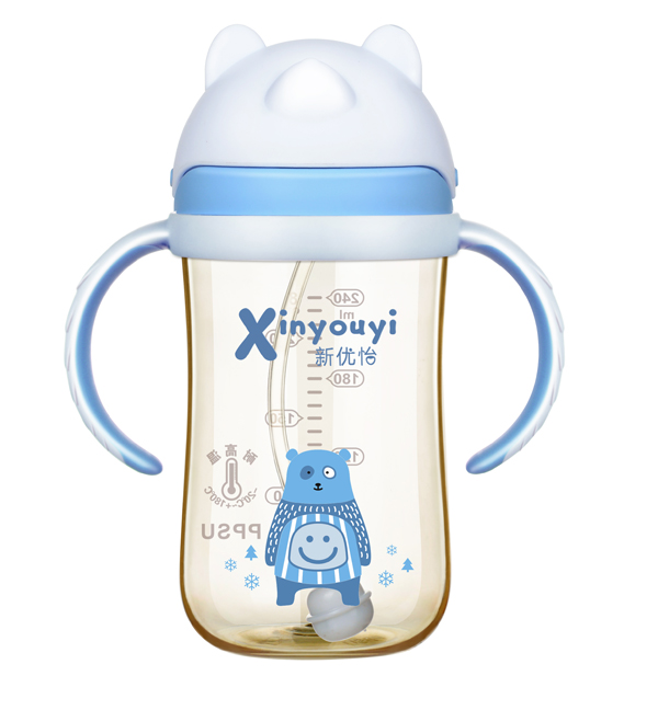    新優(yōu)怡中廣口PPSU水杯300ml 藍(lán)色