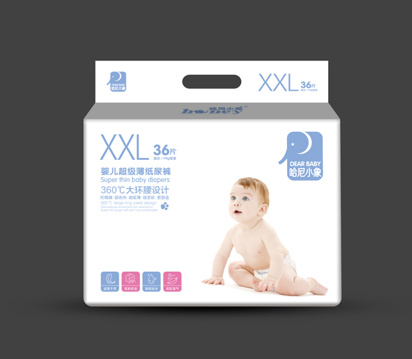  哈尼小象嬰兒超級薄紙尿褲 XXL36片