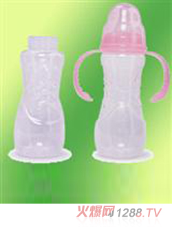 標口徑弧形PP奶瓶300ml