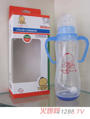 愛乳小熊270毫升標(biāo)口徑嬰兒感溫奶瓶