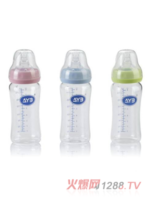 愛娃寶晶鉆寬口徑玻璃奶瓶240ML