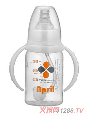 愛普麗標口直身pp奶瓶120ml（白）