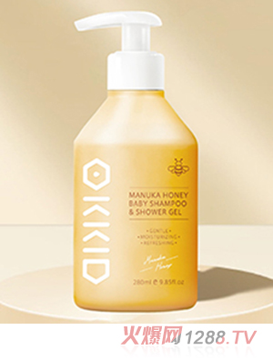 OKKID澳可奇麥盧卡蜂蜜嬰兒洗發(fā)沐浴露280ml